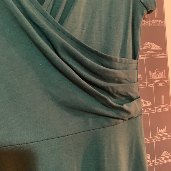 Deep teal faux wrap dress - Picture 3 of 3